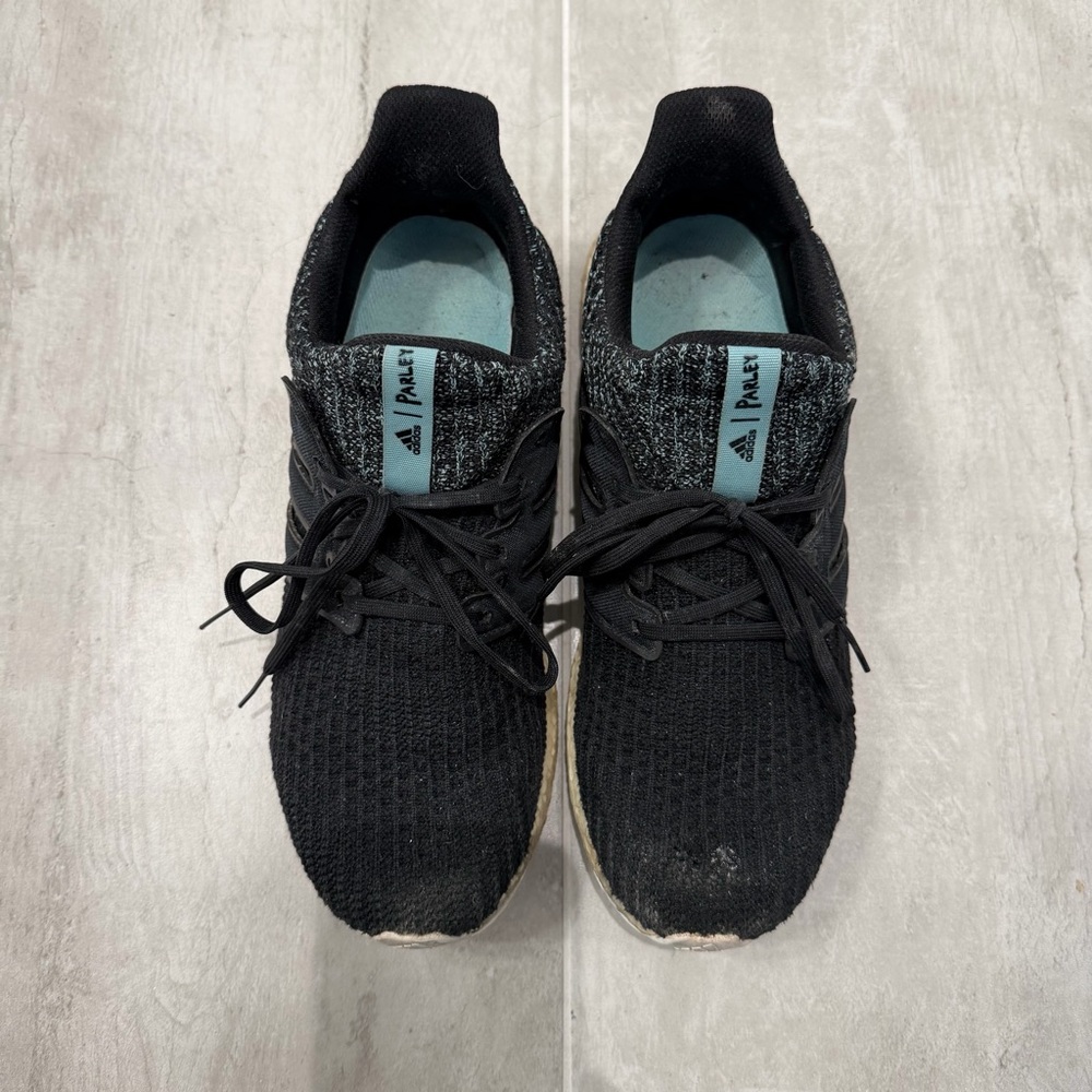Adidas - Ultraboost Parley Black Knit Sneakers with Teal Accents